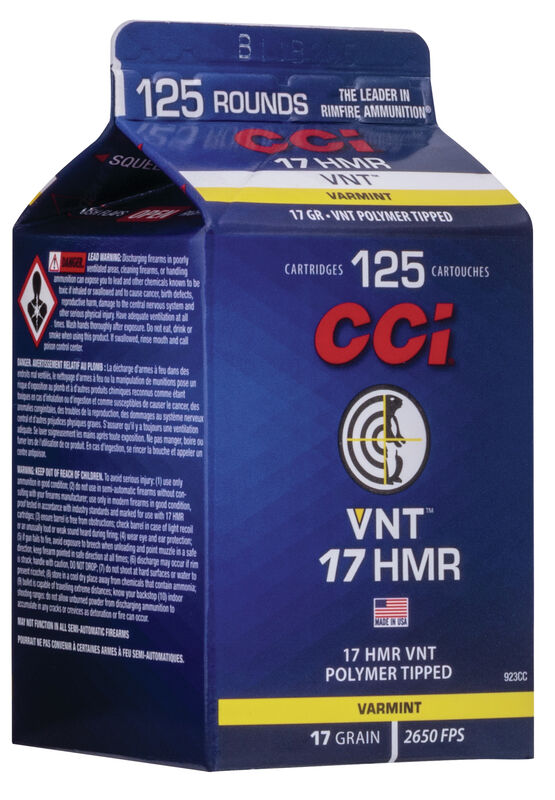 CCI VNT Varmint .17HMR 1,1g / 17gr 125kpl | CC 923CC 17HMRVNT PolymerTipped Varmint R