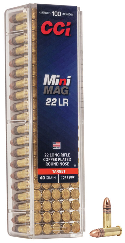 CCI Mini-Mag 22LR 2,6g Copper plated RN pienoiskiväärin patruuna  | CCI Mini Mag target