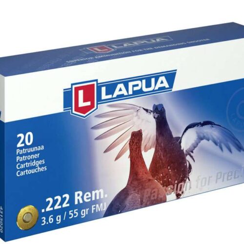 Lapua .222 Rem patruuna, FMJ, S569 3,6 g / 55 gr.