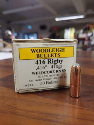 .416 Rigby Woodleigh Bullets  
luoti soft point 50kpl/rs 410gr