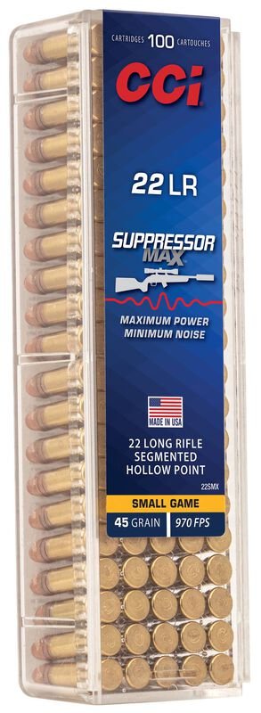 Suppressor Max, 22 LR, 45 Grain, Segmented Hollow Point, 970 fps