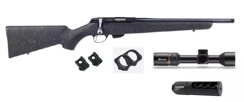 Tikka T1x Roughtech .17 HMR pienoiskivääripaketti | Tikka T1x Roughtech .17 HMR pienoiskivääripaketti